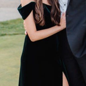 Jenny Yoo Issa Emerald Velvet Bridesmaid Dress - Size 0